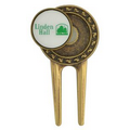 Brass Divot Repair Tool With Full Color Ball marker